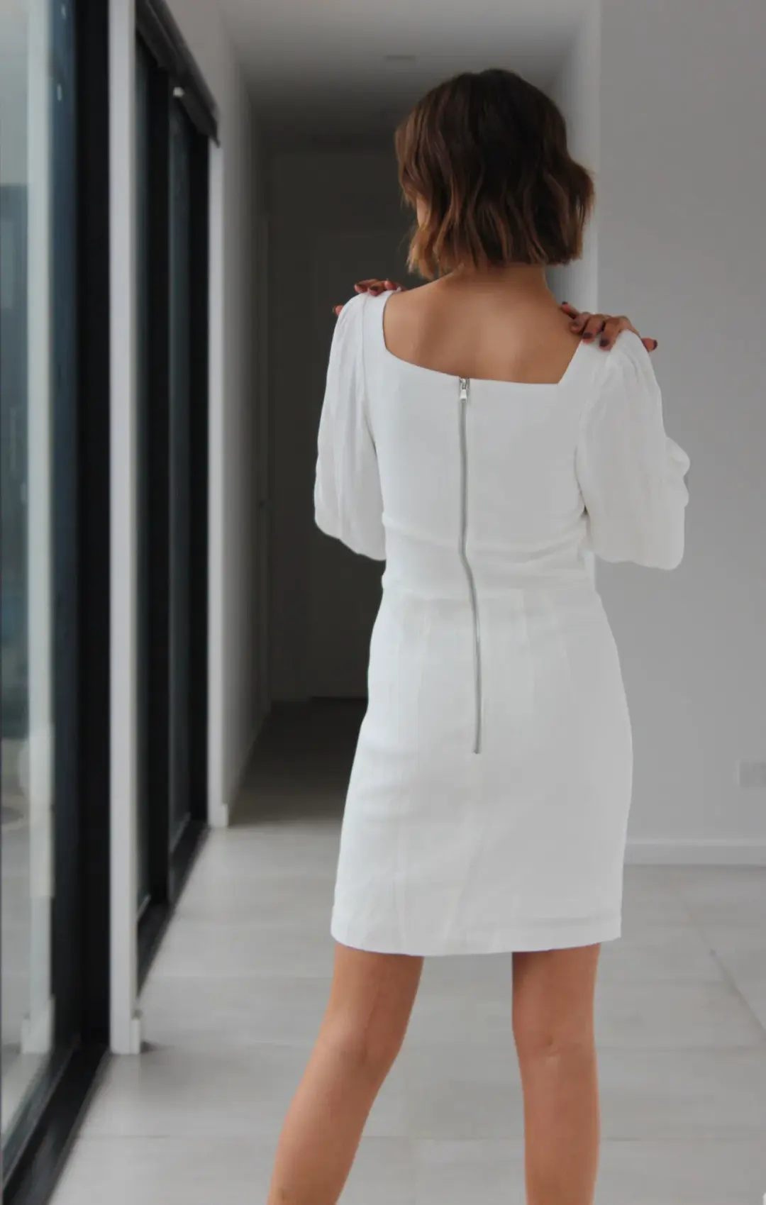 By Johnny Mia Cuff Sleeve Dress White Size 8 for rent on The Volte - main image