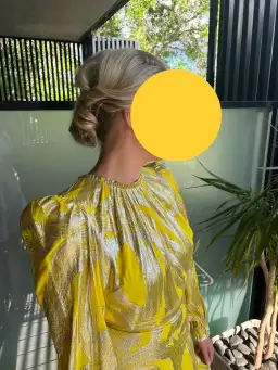 Rebecca Vallance Navarro Long Sleeve Mini Dress Yellow Size 12 for rent on The Volte - image 3