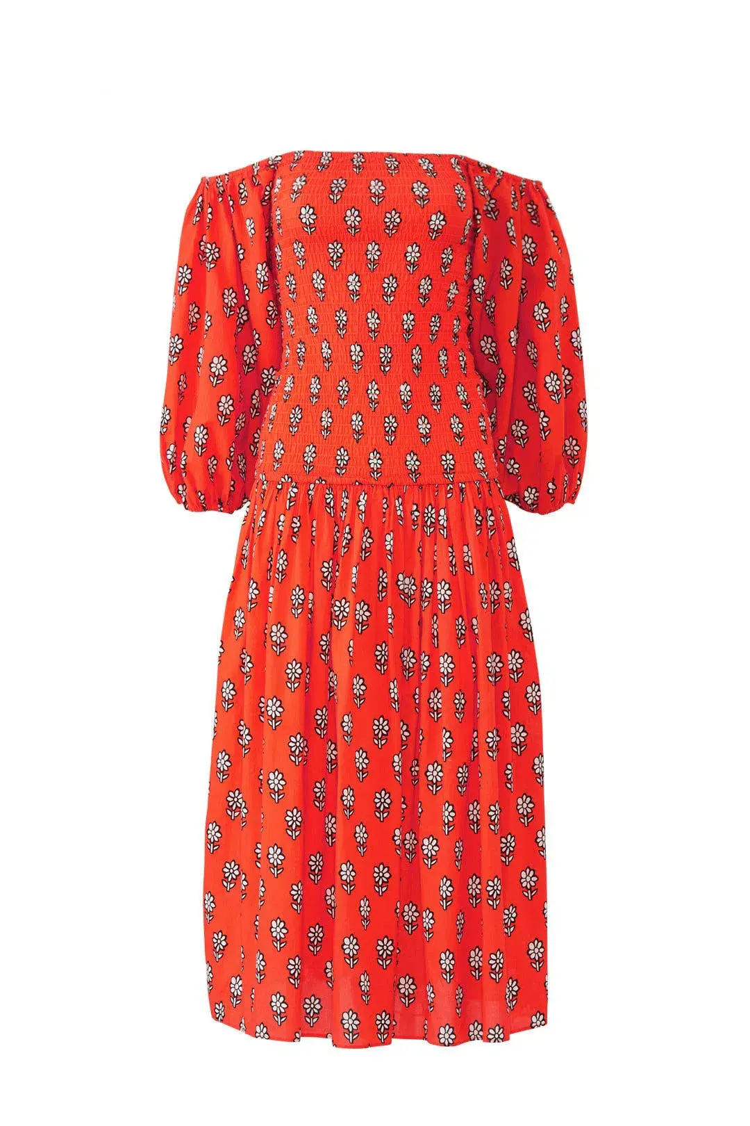 Rhode Harper Midi Dress Red/Print Size 10 for rent on The Volte - main image