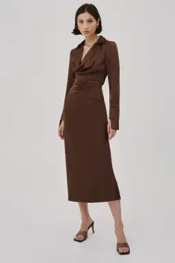 C/MEO CollectiveCollective Midi Skirt Brown Size 10 for rent on The Volte - image 3