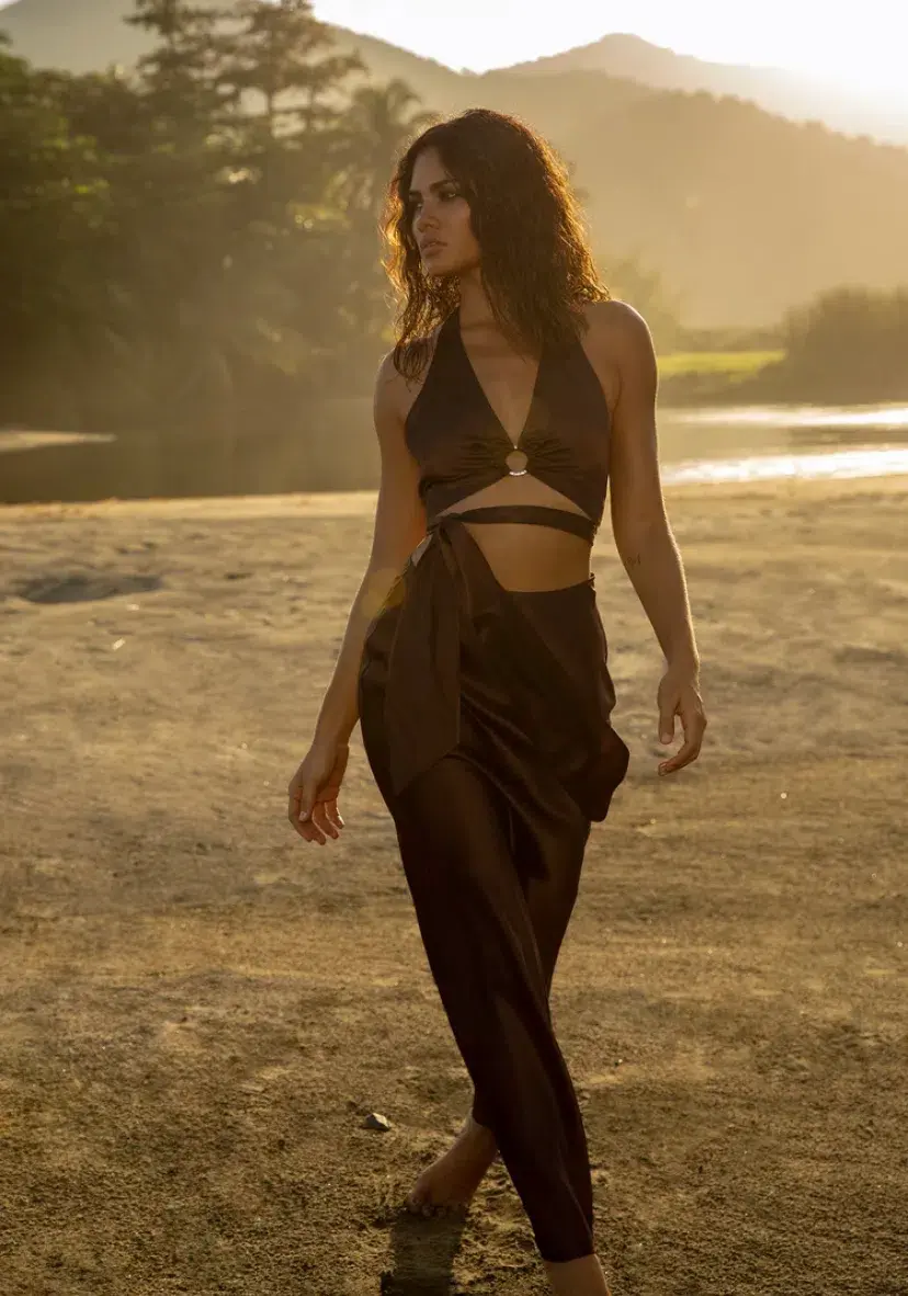 Rat & Boa Portia Top & Carlotta Skirt Set in Cocoa Size XS / Au 6 for rent on The Volte - main image