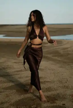 Rat & Boa Portia Top & Carlotta Skirt Set in Cocoa Size XS / Au 6 for rent on The Volte - image 1