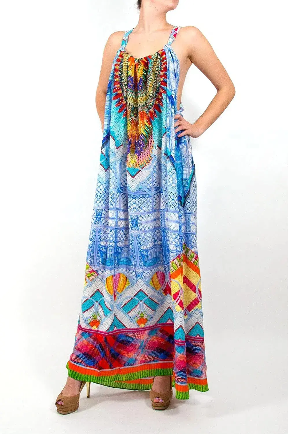 Camilla Drawstring Maxi Crossing Paths Print Size 8  - Image 1