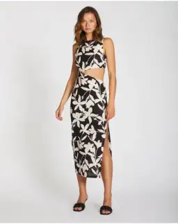 Lover Margot Linen Midi Dress Floral Size 10 for rent on The Volte - image 2