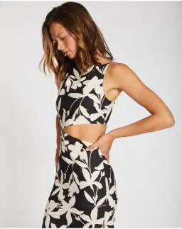 Lover Margot Linen Midi Dress Floral Size 10 for rent on The Volte - image 5