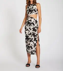 Lover Margot Linen Midi Dress Floral Size 10 for rent on The Volte - image 1