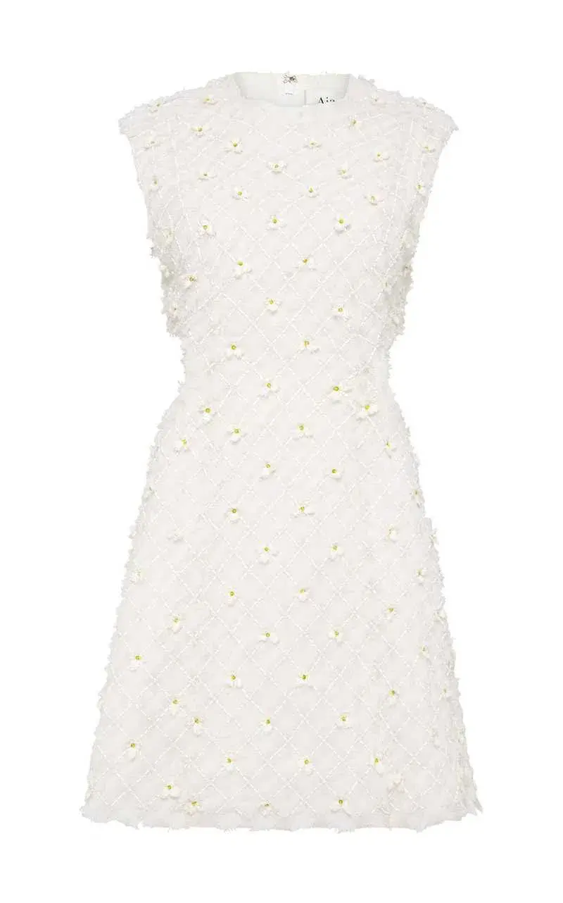 Aje Mirage Organza Cut Out Mini Dress Ivory Size 8 / S for rent on The Volte - main image