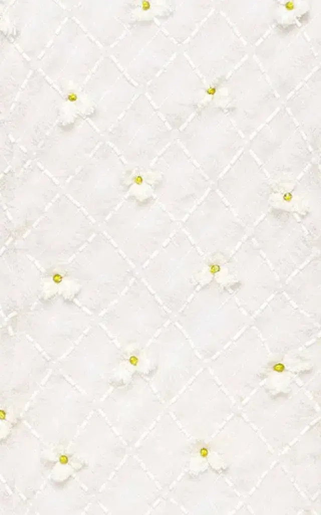 Aje Mirage Organza Cut Out Mini Dress Ivory Size 8 / S for rent on The Volte - main image