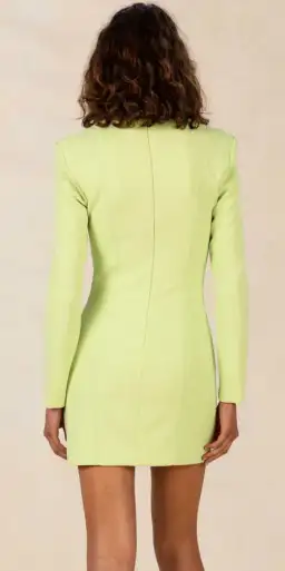 Misha Paulita Bonded Crepe Mini Dress Lime Punch Size 8/S for rent on The Volte - image 3