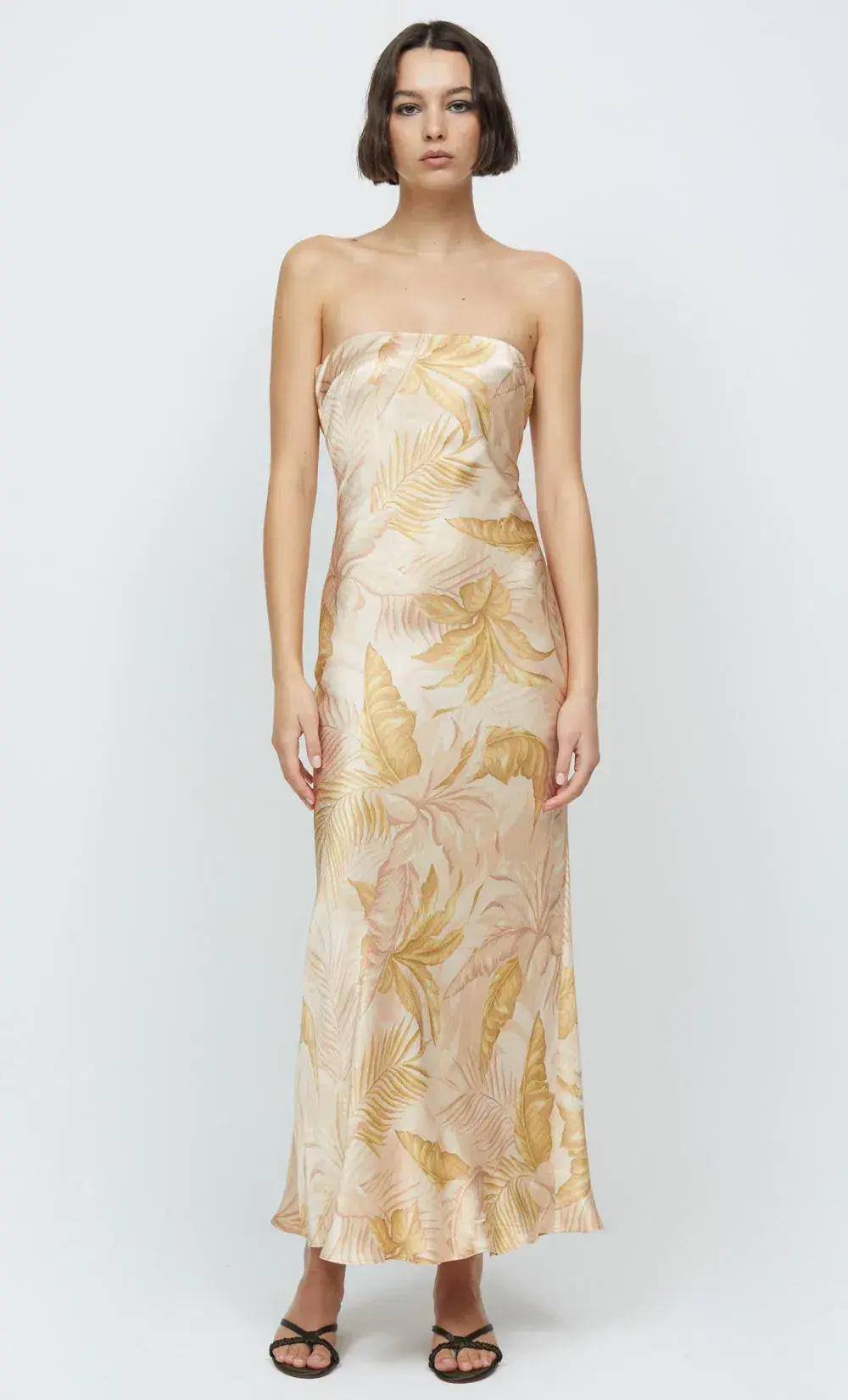 Bec & Bridge Dusty Palms Strapless Maxi Dress Print Size 8 / S - Image 5