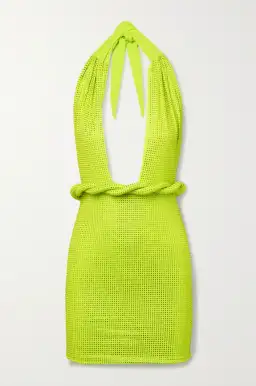 Leslie Amon Amina Belted Crystal Embellished Mini Dress Lime Green Size S / AU 6-8 for rent on The Volte - image 6