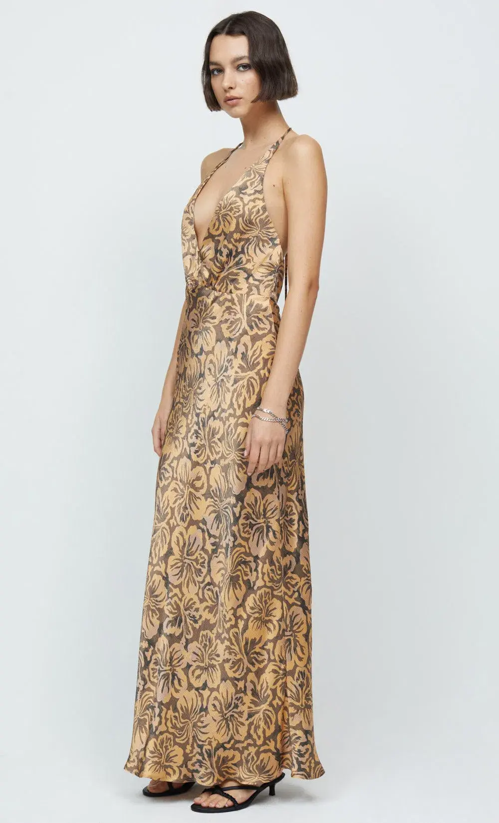 Bec & Bridge Samara Halter Maxi Dress Floral Size 8 for rent on The Volte - main image