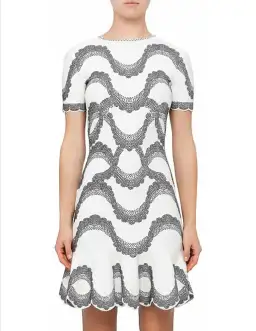 Alexander McQueen Knit Jacquard Short Sleeve Bodycon Dress S / AU 10 for rent on The Volte - image 1