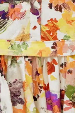 Leo Lin Poise Linen Shirt Dress Short Floral with Belt Size 8 for rent on The Volte - image 2