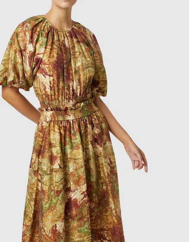 Ministry Of Style Re-Rooted Maxi Dress Brown Size AU 14 for rent on The Volte - main image