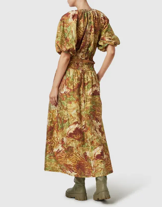 Ministry Of Style Re-Rooted Maxi Dress Brown Size AU 14 for rent on The Volte - main image