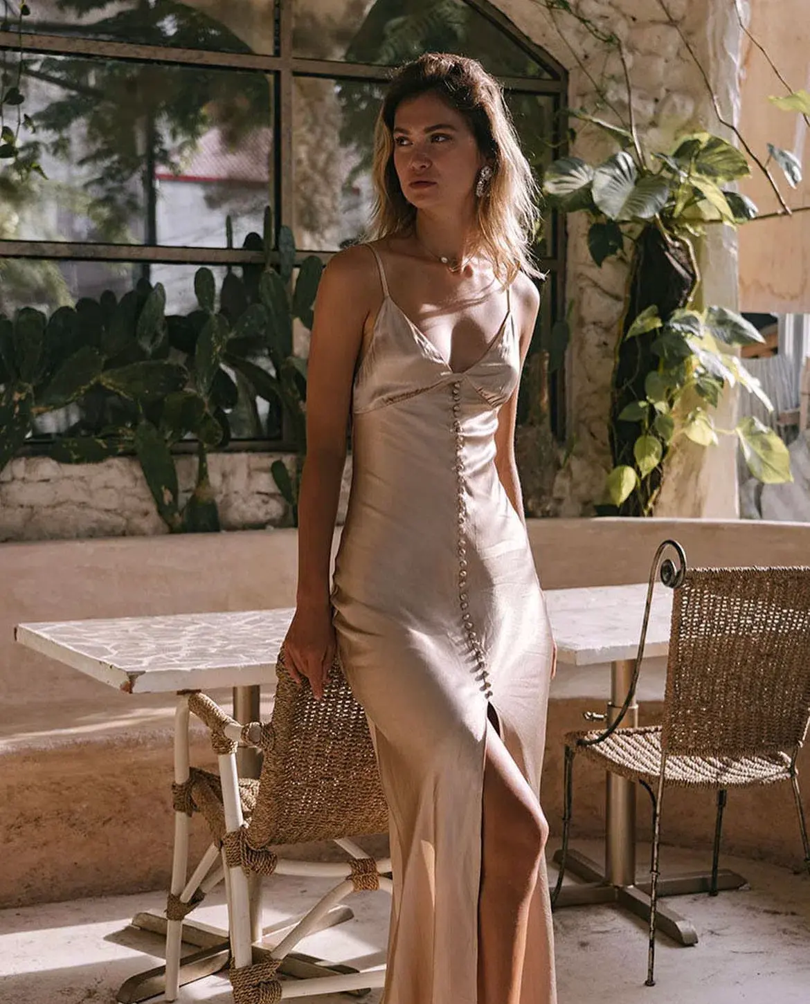 Shona Joy La Lune Bias Slip Dress in Dessert Rose Size 6 - Image 2