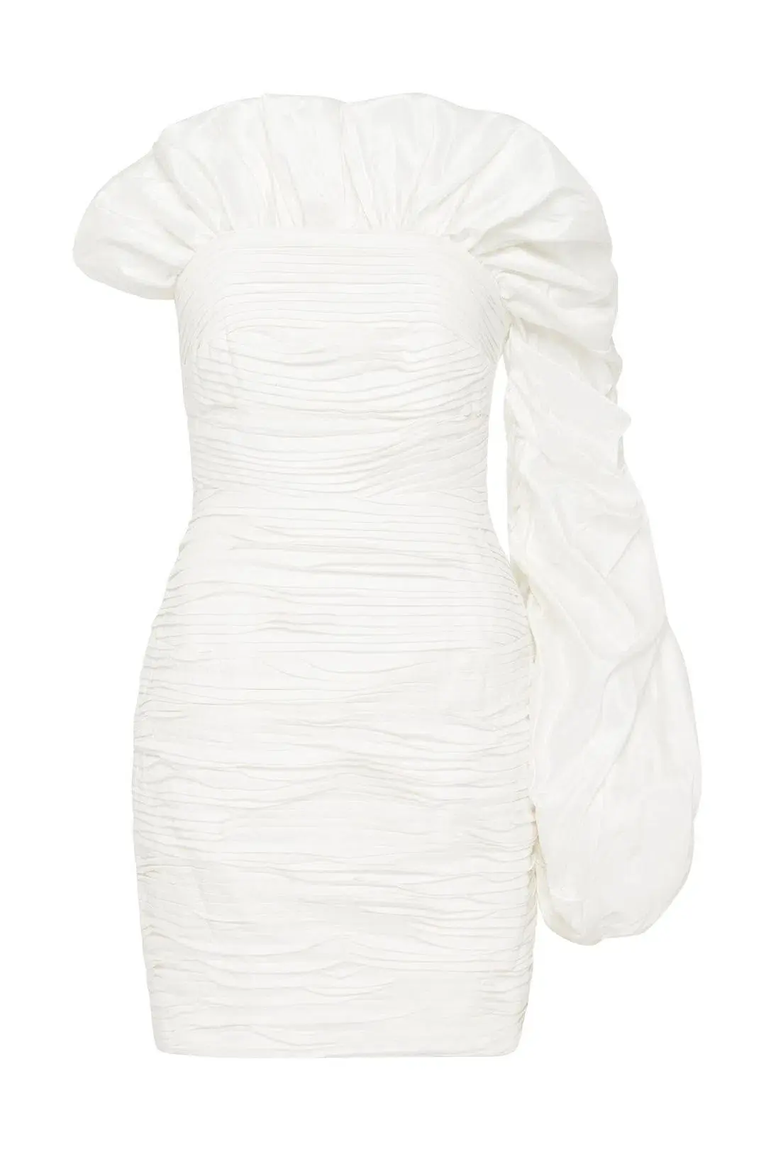 Aje Allegro Tucked Puff Dress White Size AU 10 - Image 3