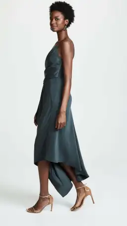 Acler Lucas Silk Dress in Dark Green Size 6 for rent on The Volte - image 2