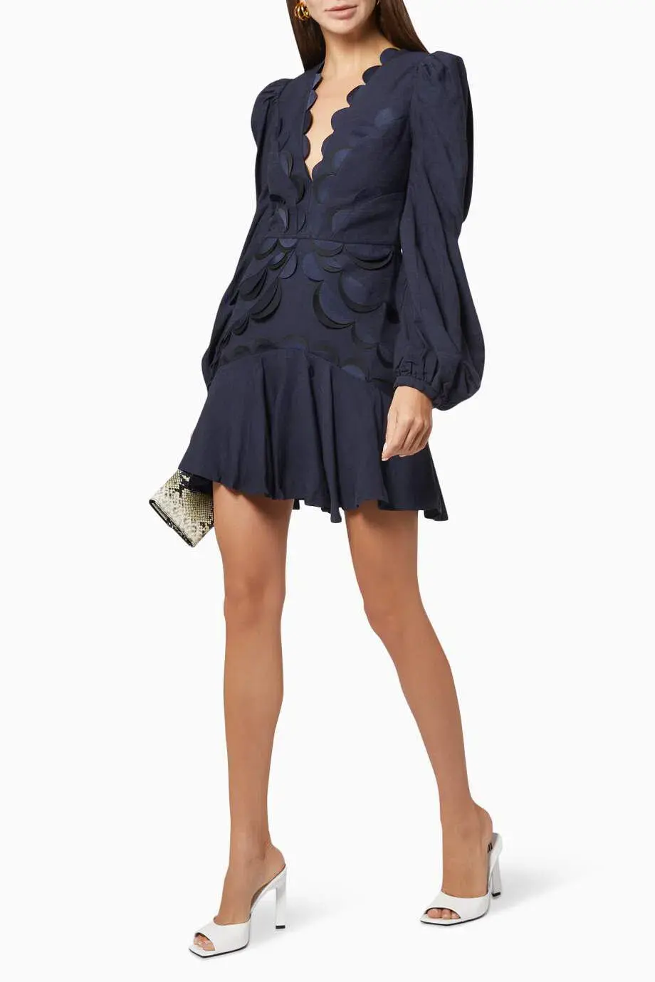Acler Dixon Mini Dress Navy Size 6 for rent on The Volte - main image
