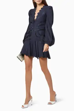 Acler Dixon Mini Dress Navy Size 6 for rent on The Volte - image 1