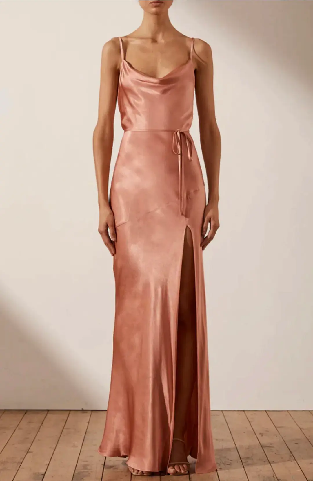 Shona Joy - La Lune Bias Cowl Maxi Dress - Rosé - Size 8 for rent on The Volte - main image