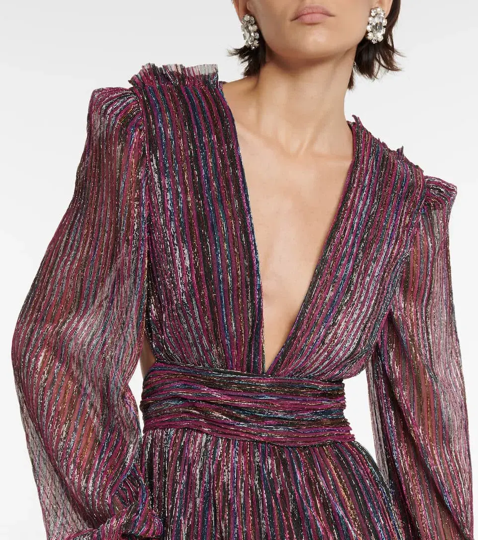 Rebecca Vallance Casey Open-back Lurex Gown Multi Size 8 for rent on The Volte - main image