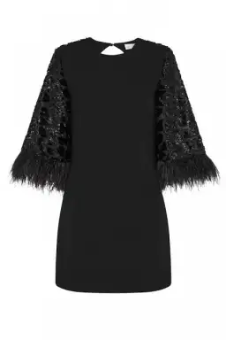Rebecca Vallance Aspen Cape Mini Dress Black Size 8 for rent on The Volte - image 4