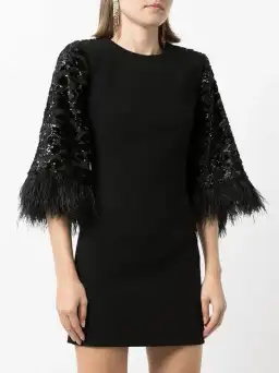 Rebecca Vallance Aspen Cape Mini Dress Black Size 8 for rent on The Volte - image 2