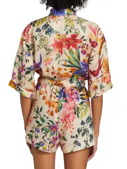Zimmermann Tropicana Utility Playsuit in Cream Floral size 1 / Au 10 for rent on The Volte - image 4