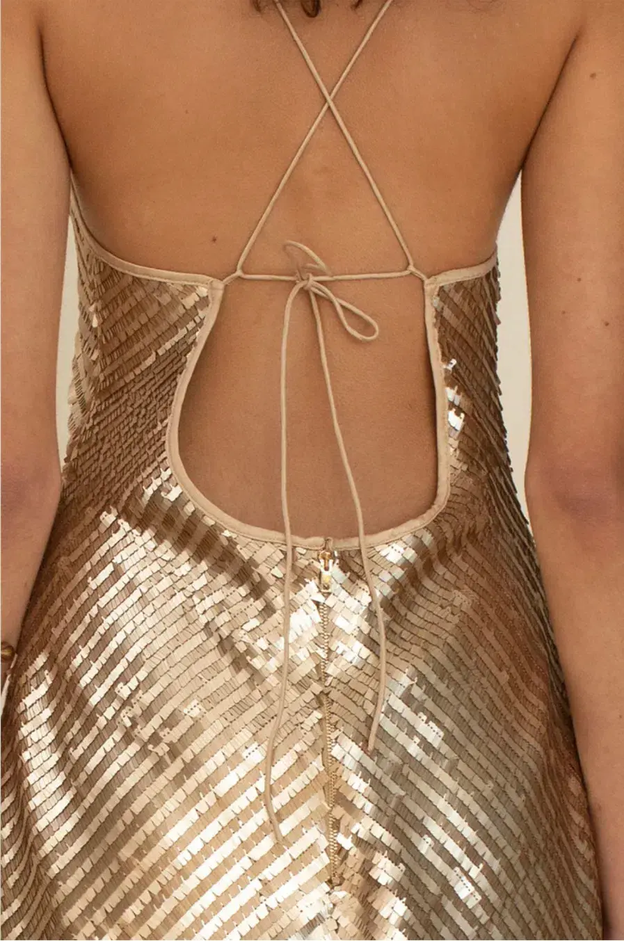 Suboo Pyra Cowl Neck Mini Gold Size M / AU 10 for rent on The Volte - main image