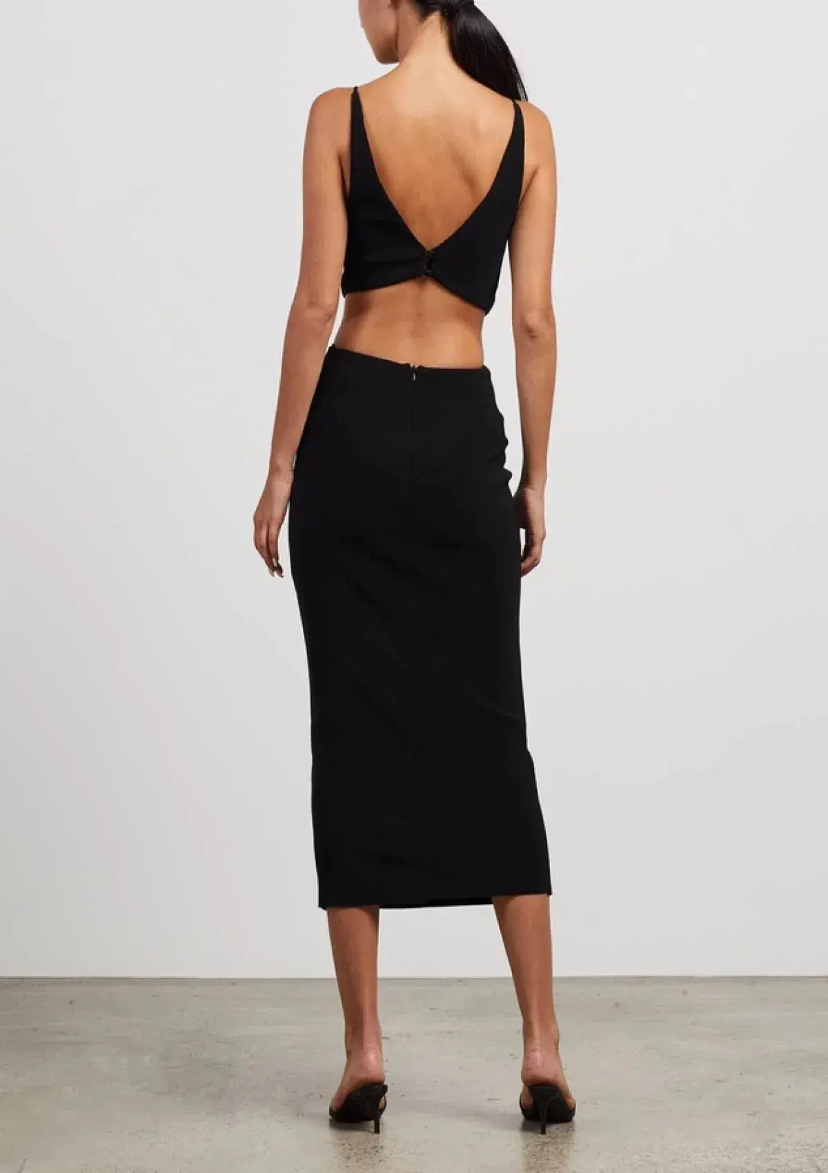 Bec & Bridge Scout Cut Out Midi Dress Black Size AU 6 - Image 2