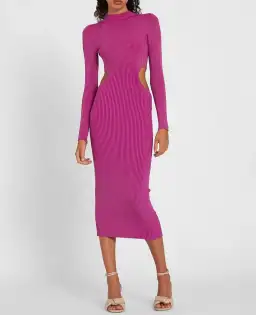By Johnny Raine Knit Midi Dress Berry Size 10