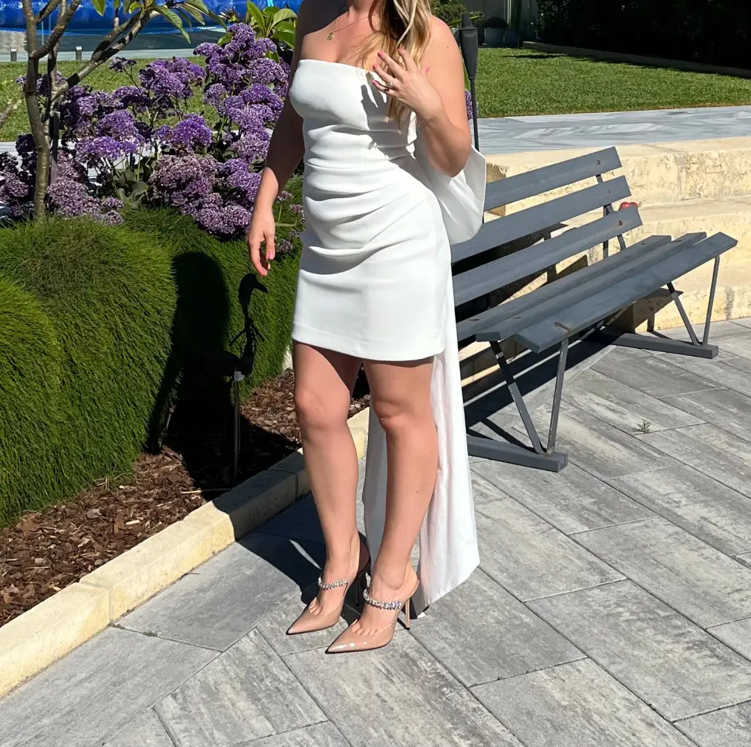 Rebecca Vallance Daphne Mini Dress Ivory Size 10 for rent on The Volte - main image