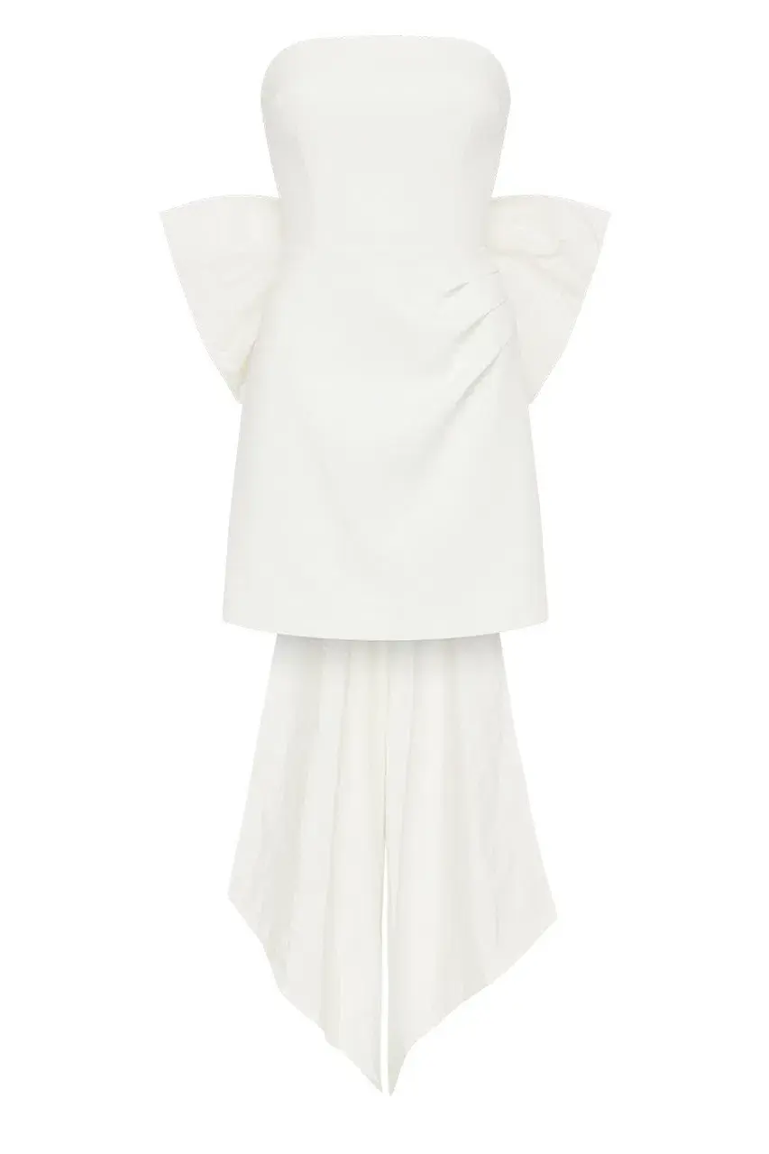 Rebecca Vallance Daphne Mini Dress Ivory Size 10 for rent on The Volte - main image