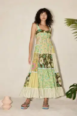 Alemais Winnie Spliced Midi Dress Multi Size AU 8 for rent on The Volte - image 1