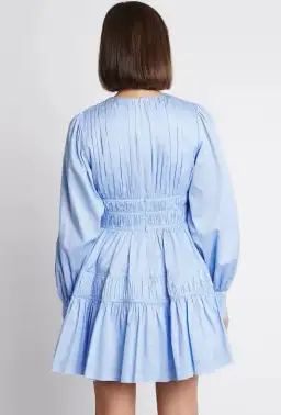 Aje Fallingwater Gathered Mini Dress Blue Size 8 for rent on The Volte - image 3