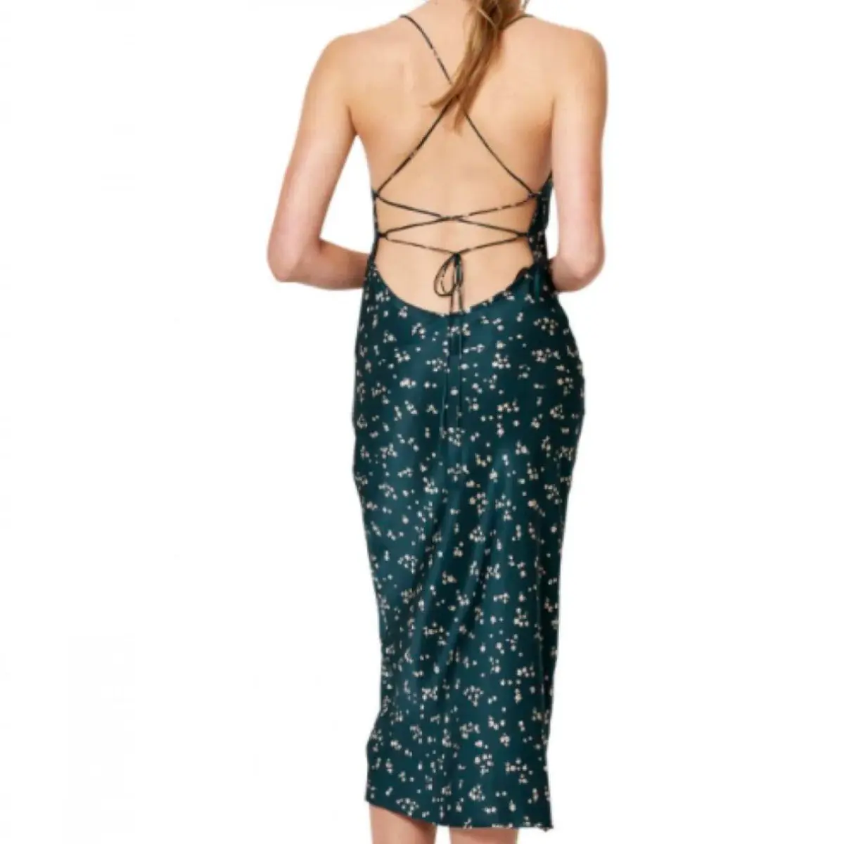 Bec & Bridge Jardin Midi Slip Dress in Green Size AU 6  - Image 2