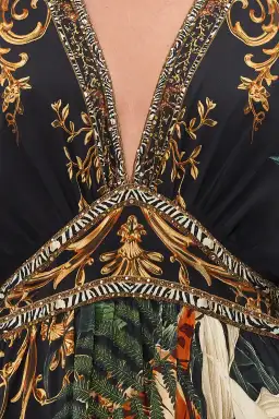 Camilla Easy Tiger New Season Full Length Waisted Dress With Hem Ruffle Black Size XS / AU 8 for rent on The Volte - image 3