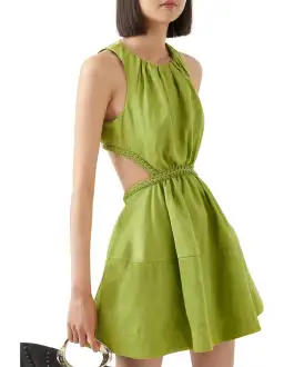 Aje Voyage Braided Cut Out Mini Dress Green Size AU 6 for rent on The Volte - image 2
