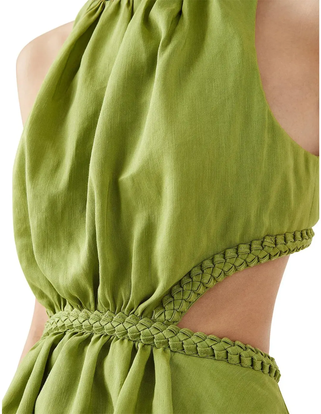 Aje Voyage Braided Cut Out Mini Dress Green Size AU 6 for rent on The Volte - main image