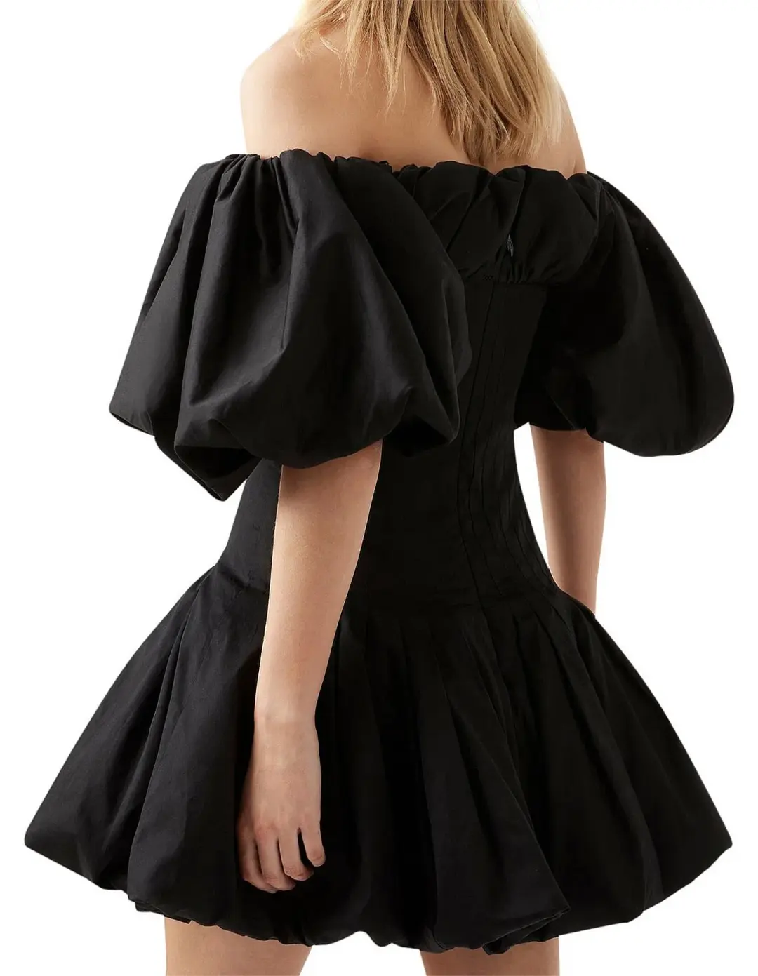 Aje Arles Off Shoulder Mini Dress Black Size AU 6 for rent on The Volte - main image