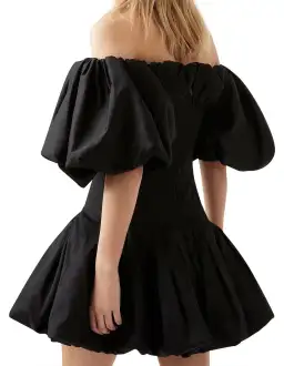 Aje Arles Off Shoulder Mini Dress Black Size AU 6 for rent on The Volte - image 3