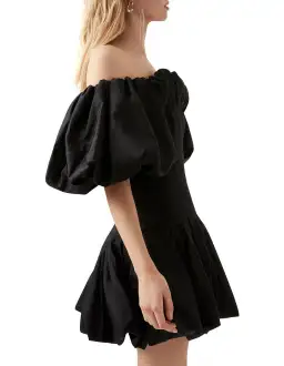 Aje Arles Off Shoulder Mini Dress Black Size AU 6 for rent on The Volte - image 4