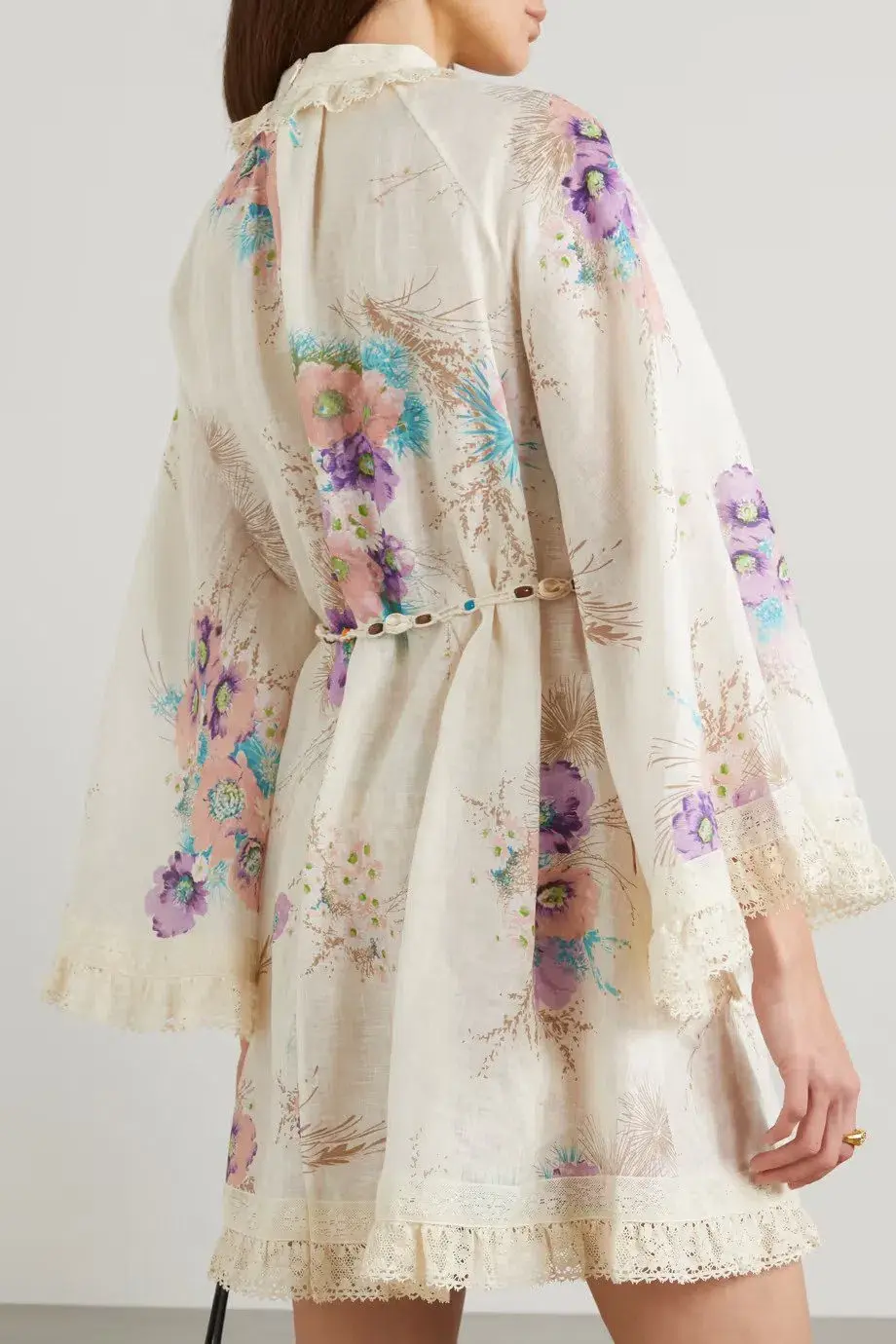 Zimmermann Jude Lace Trim Swing Dress Floral Size 1 / Au 10 for rent on The Volte - main image