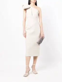 Rachel Gilbert Miche Midi Dress Stone Cream Size 3 /AU 12 for rent on The Volte - image 1