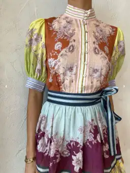 Alemais Marlow Frill Midi Dress in Mix Paisley Size AU 6 for rent on The Volte - image 4