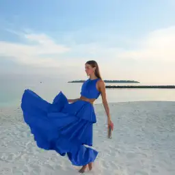 Aje Wave Cut Out Ring Midi Dress Blue Size 12 / L for rent on The Volte - image 3