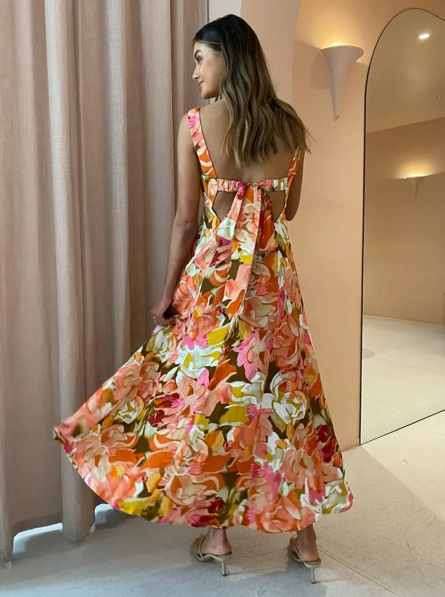 Acler Tate Midi Dress in Pink Bouquet Size 14 - Image 2