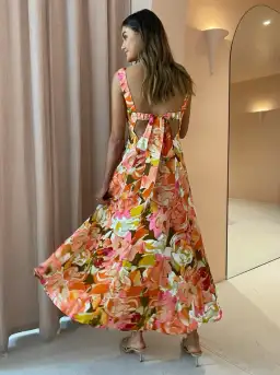 Acler Tate Midi Dress in Pink Bouquet Size 14 for rent on The Volte - image 2